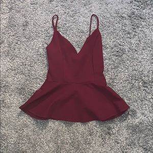 Burgundy LuLu’s peplum tank top